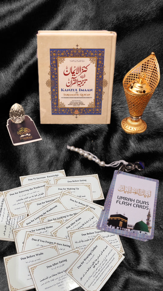Kanzul Imaan + Dua Stickers + Umrah Cards Essentials Combo